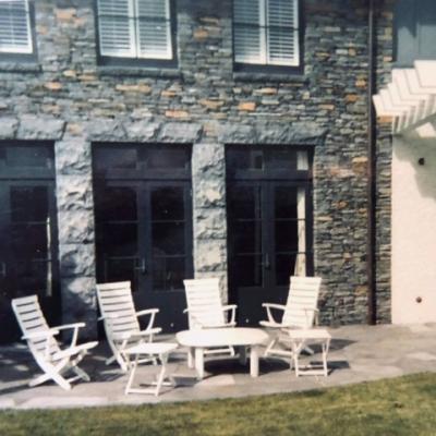 Wall and stone patio