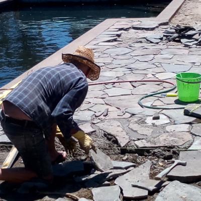 Stone work in progress